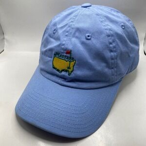 MASTERS Tournament Golf Hat Cap Mens OSFM Light Blue Cotton Adjustable Dad Hat